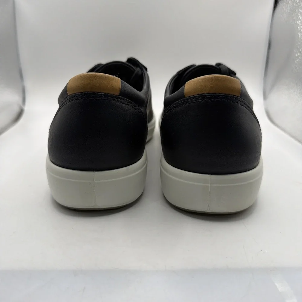 ECCO Soft 7 Men's Black Leather Shoes Low Top Shoes 430004 01001 EU44 US 10-10.5